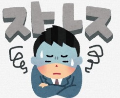 ストレスを感じている男性のイラスト