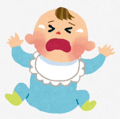 泣いている赤ちゃんの画像