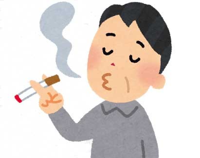タバコをすっている男性のイラスト