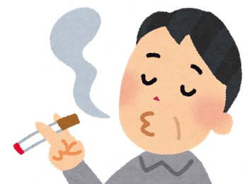 タバコを吸っている男性のイラスト